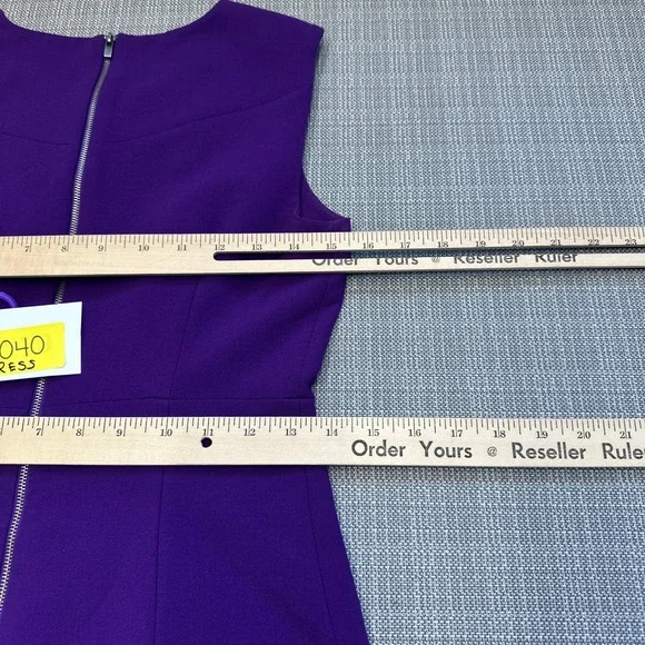 Diane von Furstenberg Purple Sleeveless Fit‎ & Flare Dress 2 Minimalist Cocktail - Picture 7 of 9